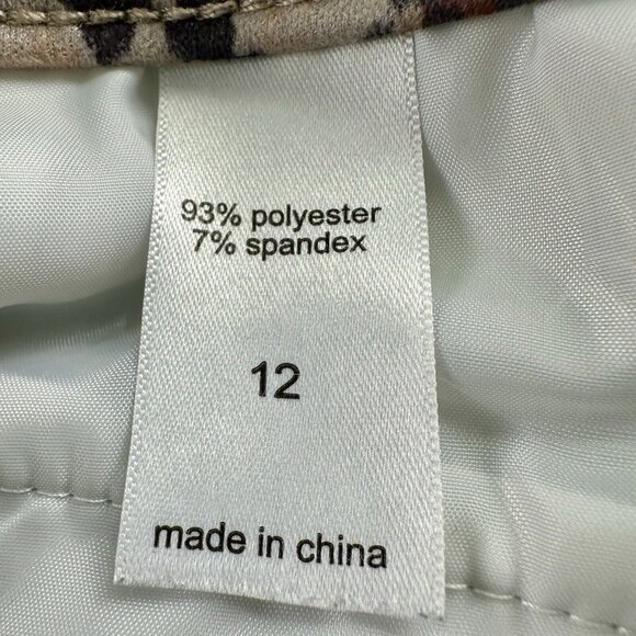 Maurices Skirt Women’s 12 Tan Leopard Print Button Down A-Line Animal Faux Suede - Picture 3 of 8